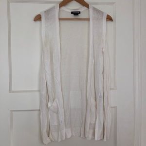 Trouve Linen Blend Cold Shoulder Sweater